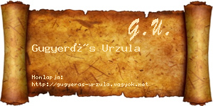 Gugyerás Urzula névjegykártya